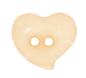 Preview: Kids button as heart made of plastic in cream 13 mm 0,51 inch